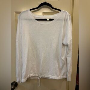 BAREFOOT DREAMS SIZE M White long sleeve tie front top